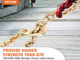 Transport Binder Chain, 2222 kg Working Load Limit, G80 Tow Chain Tie Down with Grab Hooks, DOT V952-ZGTLJZMGDXZYJUZEDV0