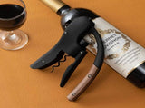 Wine Opener,Compact Vertical Corkscrew Wine Bottle Opener with Wood Handle and Built-in Foil V1192-AZ-W-15499