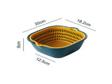 Drain Basket Double Layer Side Handle PP Rapid Draining Thickened Washing Basket for Kitchen Yellow V1294-YM0716-3118220157711