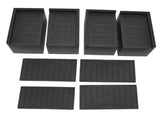 4pcs Furniture Riser Black Enlarged Widened Rectangle Rubber 3in Furniture Leg Mat for Home V1294-YM0717-3114220071811