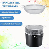 Paint Strainer for 5 Gallon Bucket, 2 Pack Stainless Steel Fine Mesh Screen, Reusable Filter, V1370-AZ4-07652