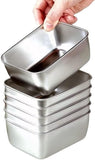 6 Food Containers with Lids - Reusable, Stackable, Waterproof - Stainless Steel - Suitable for Oven, V1188-MS101-01071-1