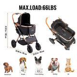VEVOR Pet Stroller, 4 Wheels Dog Stroller Rotate Brakes, 66 lbs Weight Capacity, Puppy Stroller V952-CWTCCGK4QDHDT793EV0