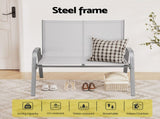 Gardeon Garden Bench Seat Steel Outdoor Patio Park Lounge Backyard Chair Grey GB-STA-BENCH-GE
