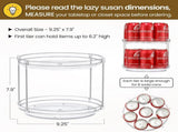 1 Pack 2 Tier Acrylic Clear Lazy Susan, 9.25inch Pcak 10inch Plastic Susan V1259-DP01-A-4598