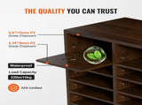 Wood Literature Organizer Adjustable File Sorter 24 Compartments Brown V952-MZWJZLFPJBH24D1RVV0