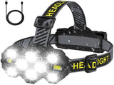 Headlamp - Rechargeable LED Headlamp - 10 LEDs - Extra powerful - 1000 lumens - 150-meter beam V1188-MS-313-0989