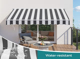 Instahut Retractable Folding Arm Awning Motorised Sunshade 2.5Mx2M Grey White AWN-B-ARM-REMOTE-25X20-GRWH