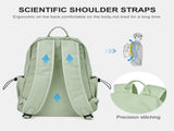 BJLFS Unisex Lightweight Water-Resistant Backpack, Black Light Green V1189-LWWAL-20260325-00069