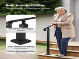 Handrails for Outdoor Steps, 2-3 Step Adjustable Height, Carbon Steel Transitional Handrail with V952-BPSLZFSHS23BVBIXQ001V0