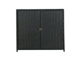 Gardeon Outdoor Storage Cabinet Box Garage Wicker Shelf Chest Garden Shed Tools OSB-CABI-RATTAN-BK