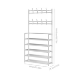 Shoe Rack Storage Cabinet Coat Hat Stand Metal Shelves 12 Pairs White 60CM V201-QHGMMOREONE027