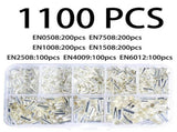 1100-Piece EN Tubular Bare Terminals and Crimping Pliers Set V1107-145-63776