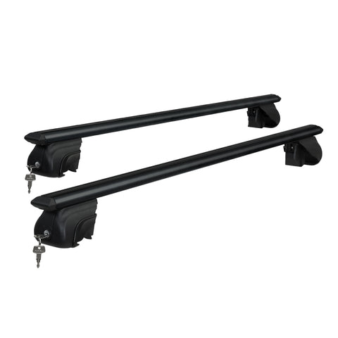 Universal Car Roof Racks Pod Aluminium Cross Bars Upgraded Holder 126cm Black CAR-RFBAR-7888-135-BK