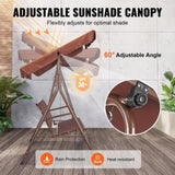 VEVOR 3-Seat Patio Swing Chair, Outdoor Patio Swing with Adjustable Canopy, Porch Swing with V952-TJQQ68INX44IVDDHLV0