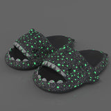 Ladies Shark Slippers Glowing Glitter Slippers Quick-Dry Slippers Non-Slip EVA - Black - Size 41 V1102-959-84658-BLK-41