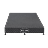 Mattress Base Ensemble Queen Size Solid Wooden Slat in Charcoal with Removable Cover V43-BASE-QB-CH