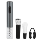 Electric Wine Bottle Opener Automatic Corkscrew W/Foil Cutter Pourer Vacuum StopperSilver Gray V1294-YM0718-3118200270812