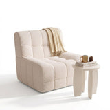 Artiss Single Boneless Sofa & Round End Table Set White SBED-COF-TED-BG