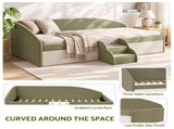 Artiss Single Upholstered Daybed, Centre Stair, Olive Green XFSI-DBRK641S-AB