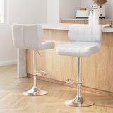 Artiss 2x Bar Stools Gas Lift Leather Padded White BA-TW-4059-WHX2