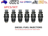 6PCS New Diesel Fuel Injectors Fits For Nissan Patrol GU Y61 TD42 TD42T AU V201-FSFIFUZ-D42T-BLSC-AU