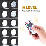 Linkable Under Cabinet LED Lighting 12V Dimmable Puck Lights with Wireless RF Remote Control, V1171-CC-BPVBFE012