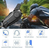 Motorcycle Bluetooth Headset Helmet Intercom with Noise Cancellation Stereo Music IPX6 Waterproof V1192-AZ-W-10052