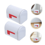 2pcs White Tinplate Mailbox Decorative Box for Desk Organization V1370-AZ4-16510