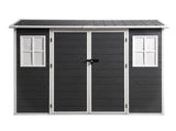 Giantz Garden Shed Resin Outdoor Storage Box 2.44x1.31M Tool Shed Backyard Black SHED-GAB-P-4X8-BK-ABC
