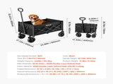 Collapsible Wagon Carts, 120L & 225LBS Folding Wagons with All-Terrain Wheels, Heavy Duty Outdoor V952-ZDHYBXSSTCHSC3NLWV0