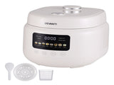Devanti 3L Rice Cooker Small 6 Cup 8-in-1 Multi Cooker with 24H Preset Off-White RC-A-3L-WH