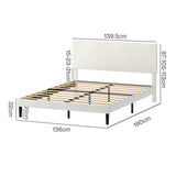 Levede Double Bed Frame Upholstered Adjustable Headboard Platform Mattress Base BF1084-D-BG-AU