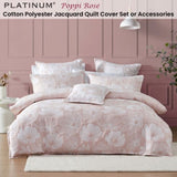 Platinum Collection Poppi Rose Cotton Polyester Jacquard Quilt Cover Set Super King V442-LED-QUILTCS-POPPI-ROSE-SK