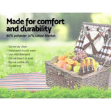 Alfresco 4 Person Picnic Basket Set Insulated Blanket Bag PICNIC-4PPL-STRIPE-BUPK