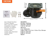 Leveling Casters, Set of 4, 500 kg Total Load Capacity, 50.8 mm, Heavy Duty with Upgraded Handle V952-DJJLBSDJPBS4QUJMHV0