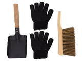 Fireplace Ash Shovel Brush Set Coal Hearth Clean Tools for Home with Black Silicone Gloves V1294-YM0706-3117230149711