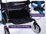 EQUIPMED Upright Rollator Walker with Forearm Support Rests, Mobilty Aid with Seat, Blue V219-HELRLTEQU5BA