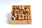 Mothers day gift Wooden brain teaser puzzle gift box - 9 individual mechanical puzzle set in own box V277-MDGWBTPGB