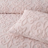 Bianca Ella Blush Cotton Chenille Floral Bedspread Set King Single V442-BCA-BEDSPREAD-ELLA-BLUSH-KS