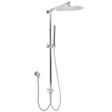 WELS Chrome Round Large 12" Rain Shower Head Single Mode Handheld Wall Arm Rail 2in1 Set V1233-SS019CRSC842KSR112