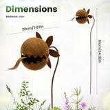 Metal Carnivorous Plants Garden Stake, Iron Construction, Eye Catching, for Outdoor Lawn Porch V1369-AZ3-W-12112