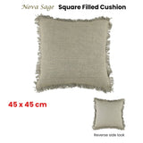 Accessorize Nova Sage Square Filled Cushion 45cm x 45cm V442-HIN-CUSHION-NOVA-SAGE-SQ