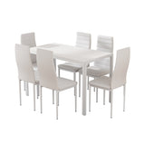 Artiss Dining Chairs and Table Dining Set 6 Chair Set Of 7 White DINING-B-M-T120-WH-ABC