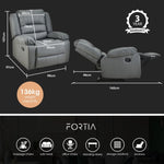 Fortia Luxury Recliner Lounge Chair, Single Faux Leather Armchair, for Home Theatre Cinema, Elderly, V219-HECRCRFOA4GY