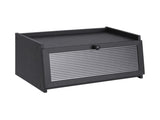 Artiss Bamboo Bread Box Kitchen Countertop Storage Clear Window Shelf 40cm Black BBX-1T-WIN-BK