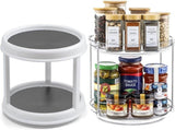 1 Pack 2 Tier Acrylic Clear Lazy Susan, 9.25inch Pcak 10inch Plastic Susan V1259-DP01-A-4598