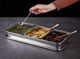 Household 3Grid Stainless Steel Seasoning Box Jar Spice Container Set with Spoons Cover V1294-YM0901-3118200093411
