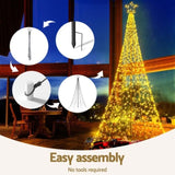 3.6M Christmas Tree 800 LED Solar Net Lights Jingle Jollys XMAS-FAIRY-SOLAR-NET-12FT-WARM