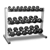 1-25kg Rubber Hex Dumbbell Set With 3-Tier Rack V1409-SKU-6241